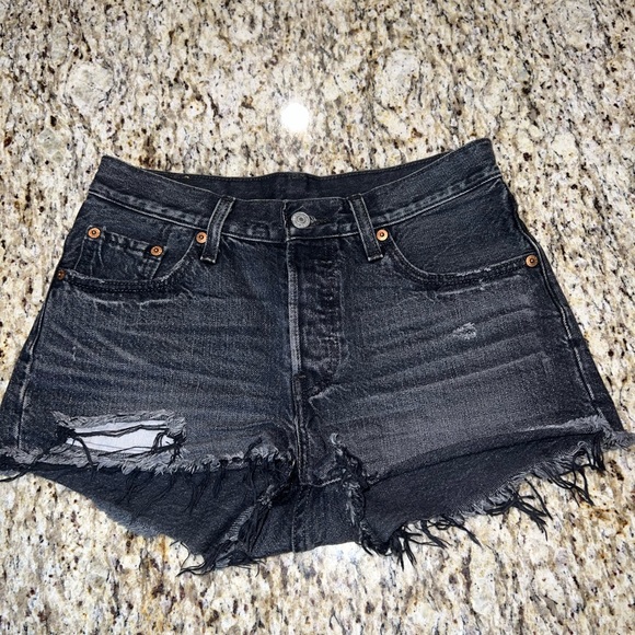 Levi’s 501 Denim Shorts In Faded Black - Picture 8 of 9